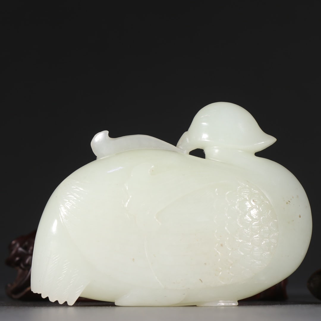 A Exquisite Hotan Bird shape Water Pot - 7