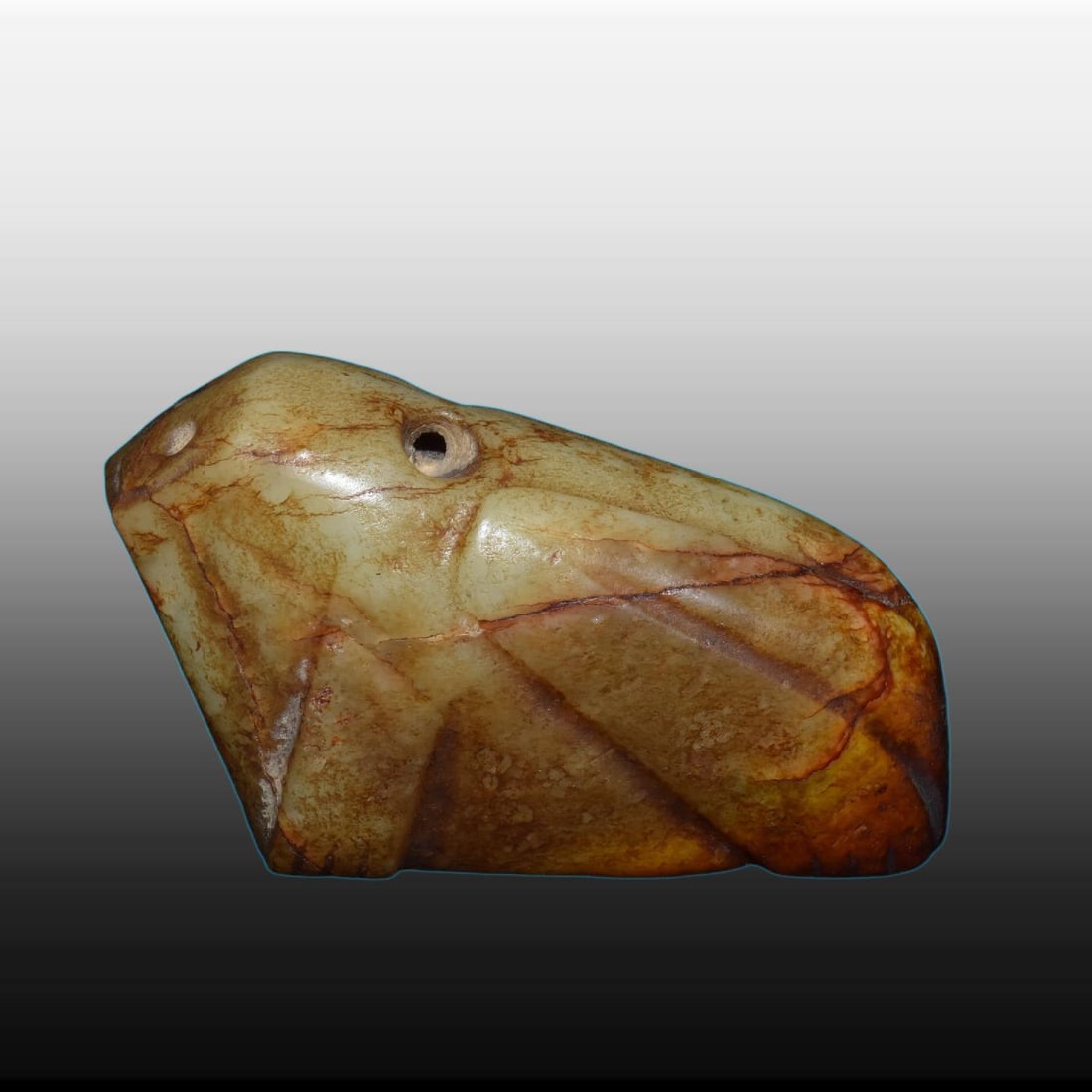 A Exquisite River Polished Jade Ornament: A Exquisite River Polished Jade Ornament,Ancient Time, China,Size:4.1inx2.8in,Weight:500g 河磨玉摆件,远古时期