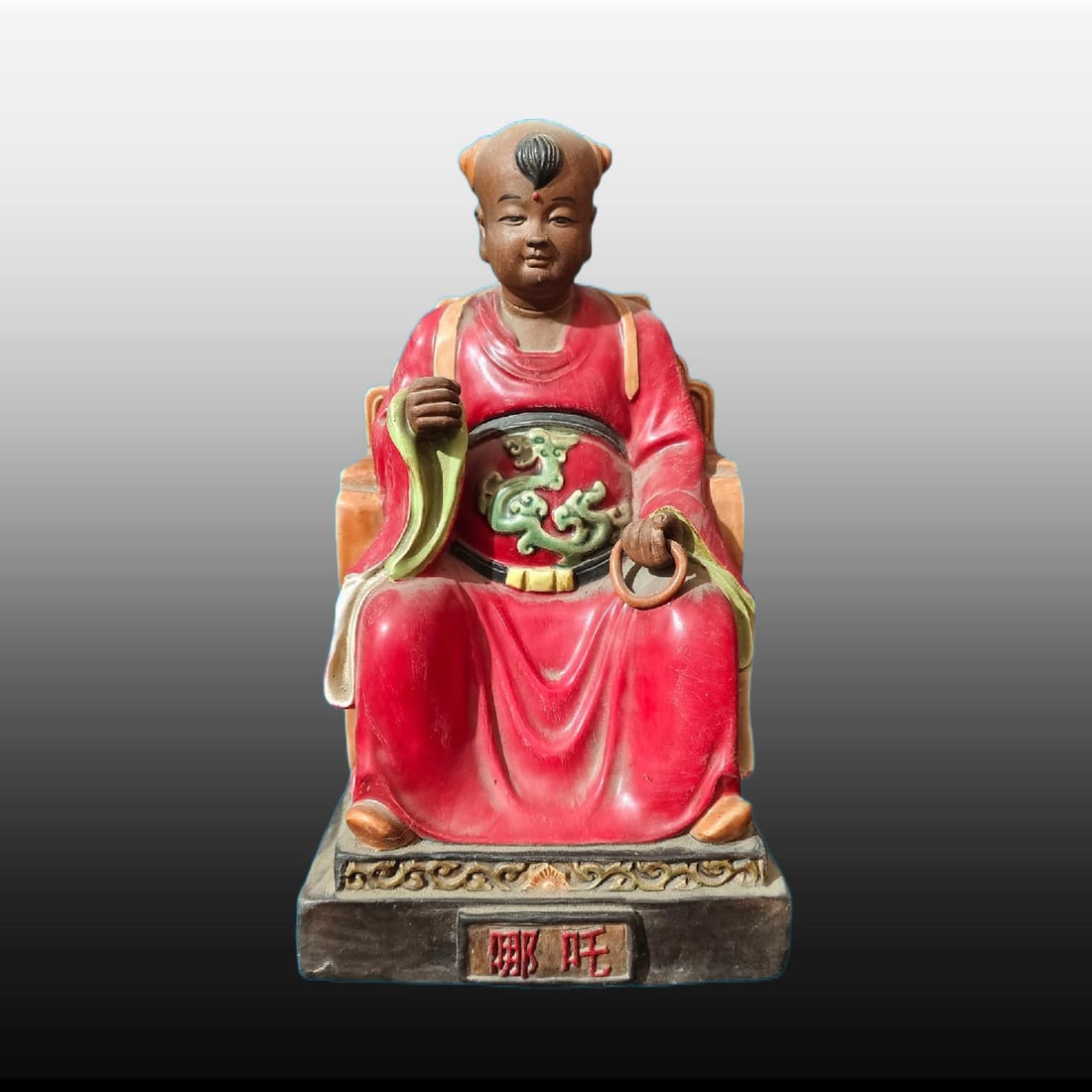 A Exquisite Shiwan Porcelain Figures Ornament: A Exquisite Shiwan Porcelain Figures Ornament,Qing Dynasty, China,With Mark,Size:7.9inx6.7inx13.6in
