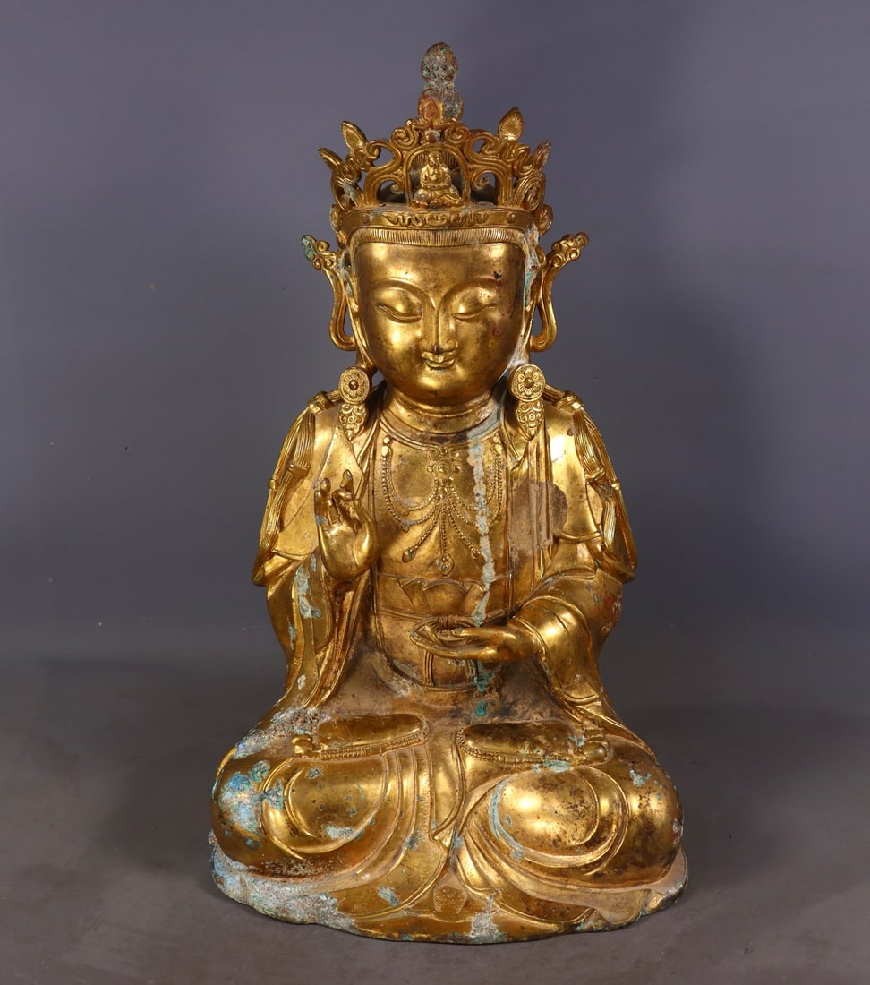 A Exquisite Gilt Bronze Buddha statue - 2