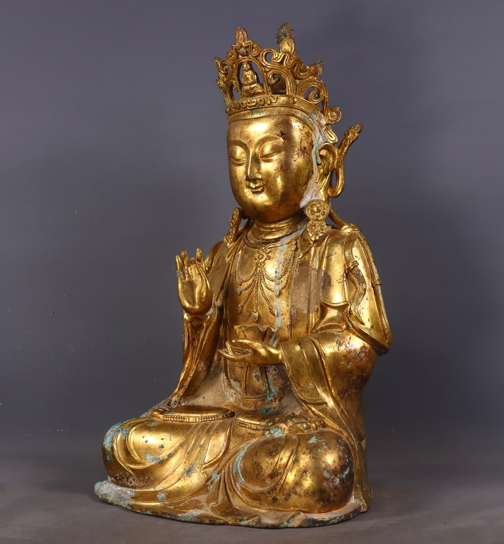 A Exquisite Gilt Bronze Buddha statue - 3