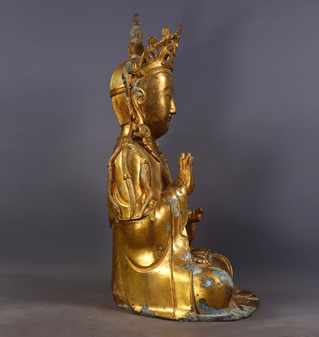 A Exquisite Gilt Bronze Buddha statue - 4