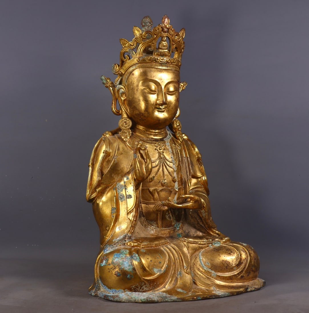 A Exquisite Gilt Bronze Buddha statue - 5