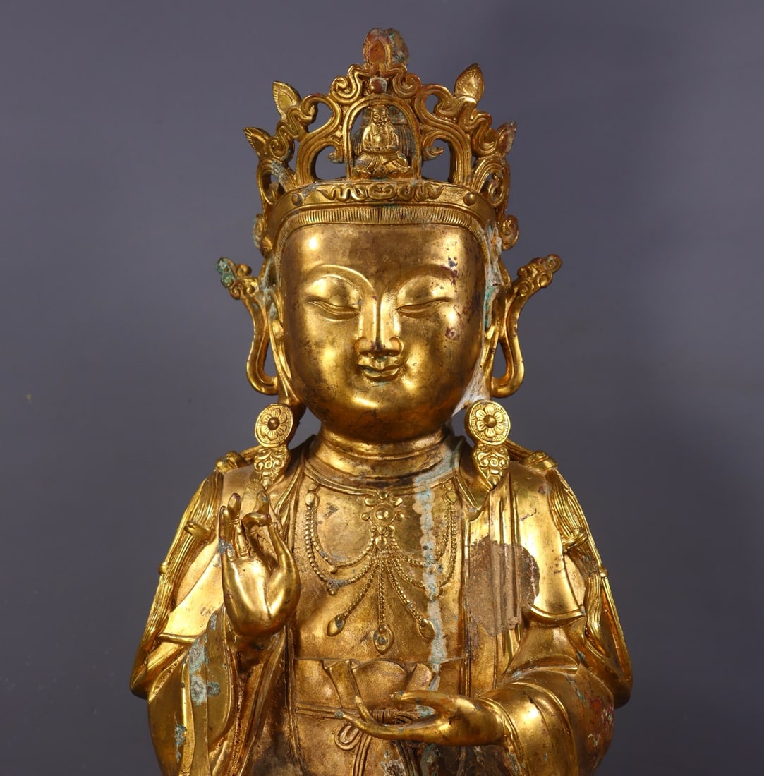 A Exquisite Gilt Bronze Buddha statue - 7
