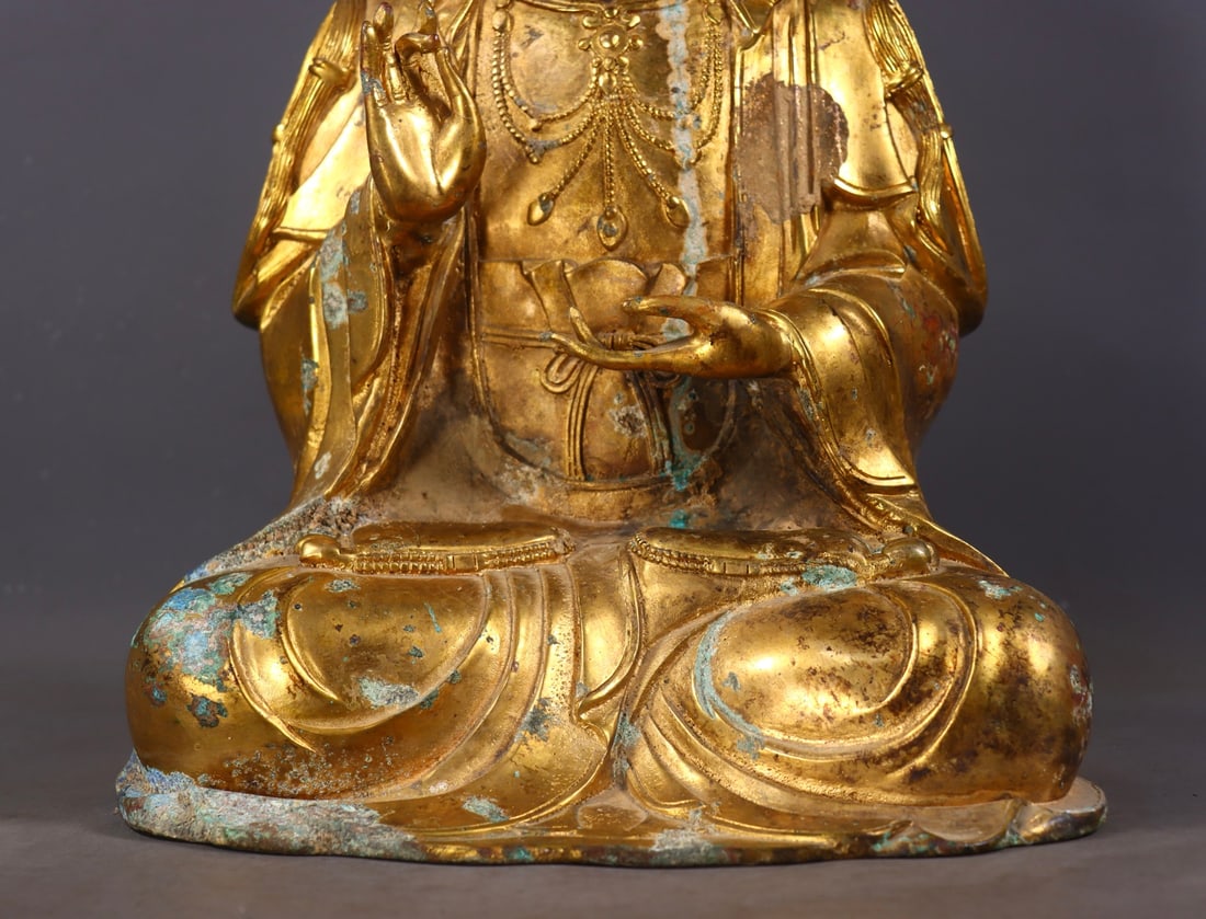 A Exquisite Gilt Bronze Buddha statue - 8