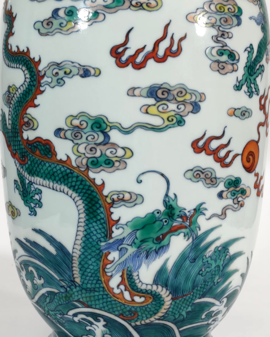 A Exquisite Doucai Dragon Pattern Vase - 7