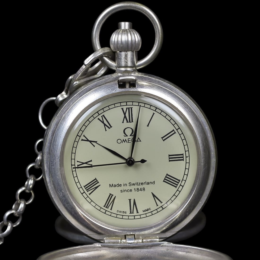 An Exquisite Silver Lotus Pattern Pocket watch - 3
