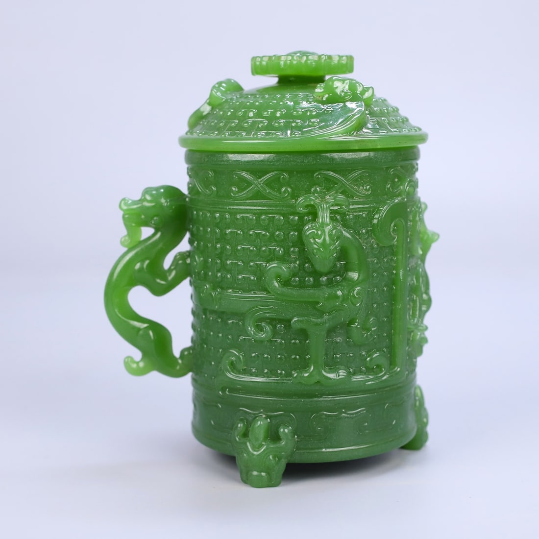 An Exquisite Jasper Dragon Pattern Cup - 6