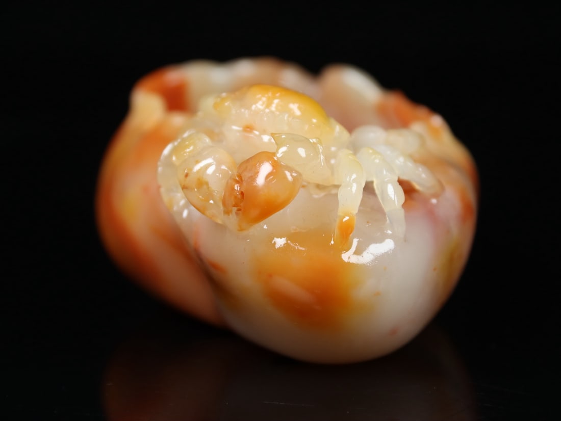 An Exquisite Shoushan Stone Crab Pattern Brush Washer - 2