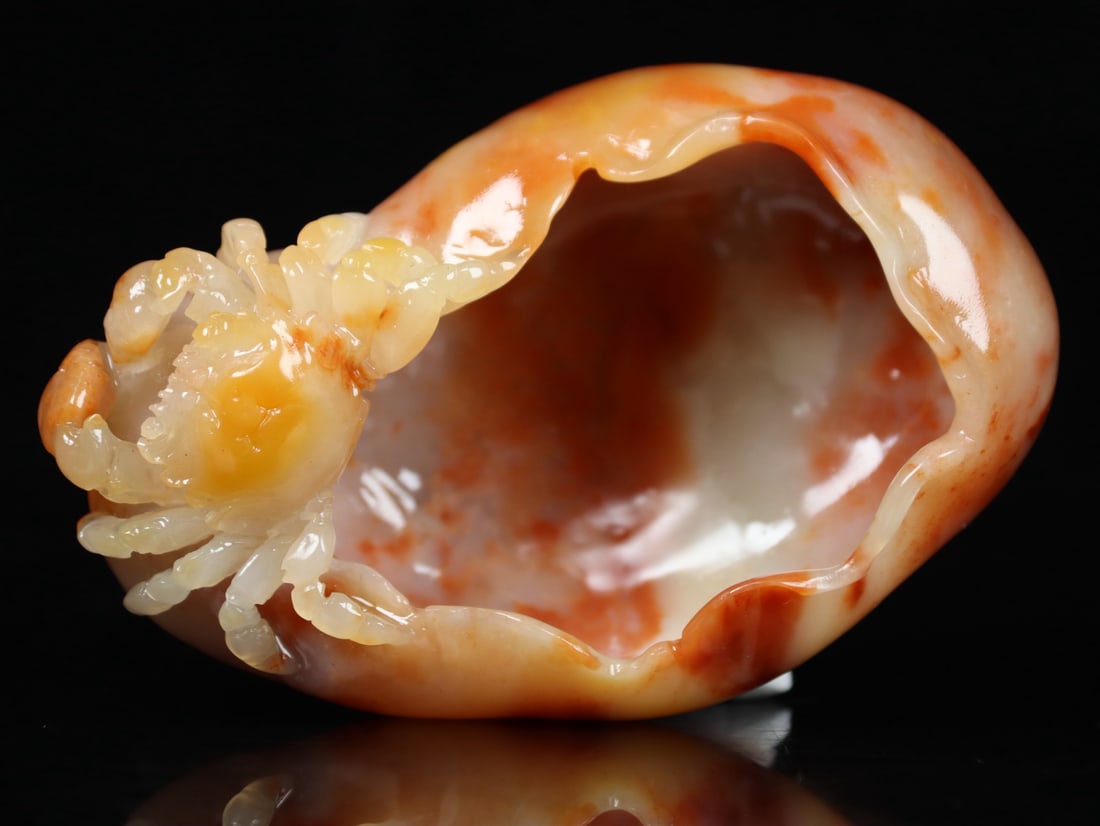 An Exquisite Shoushan Stone Crab Pattern Brush Washer - 5