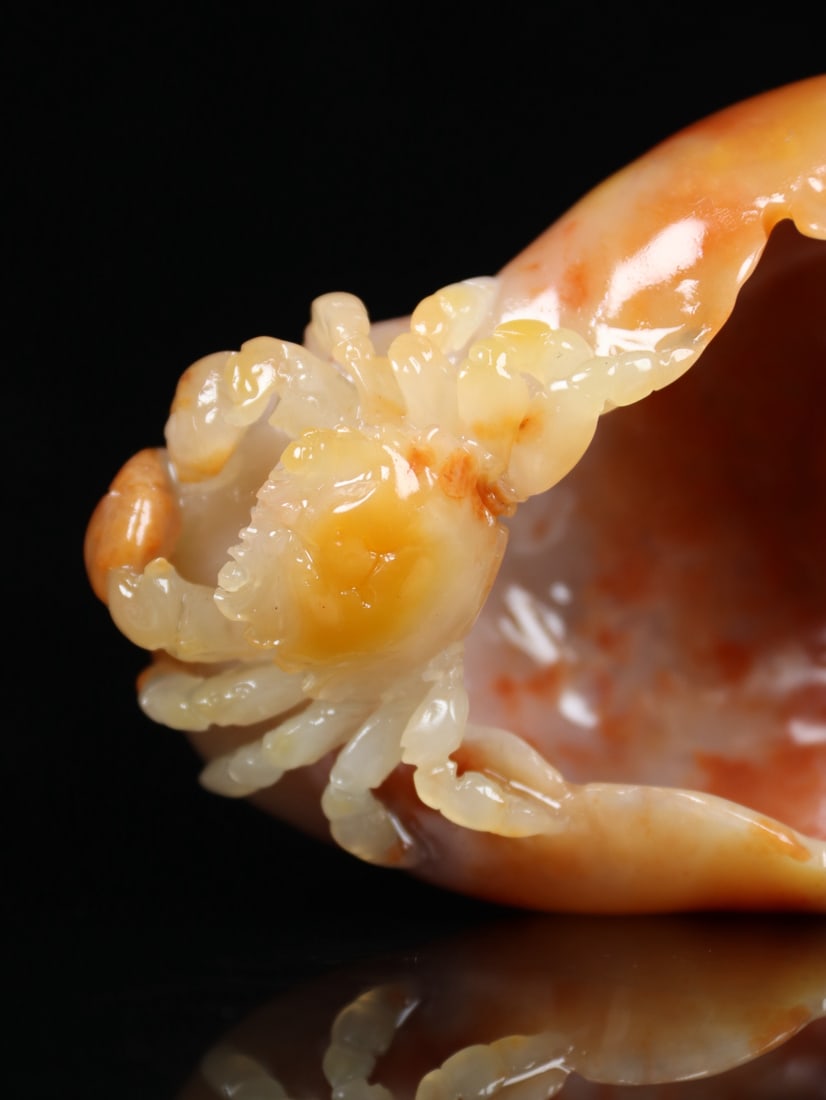 An Exquisite Shoushan Stone Crab Pattern Brush Washer - 6