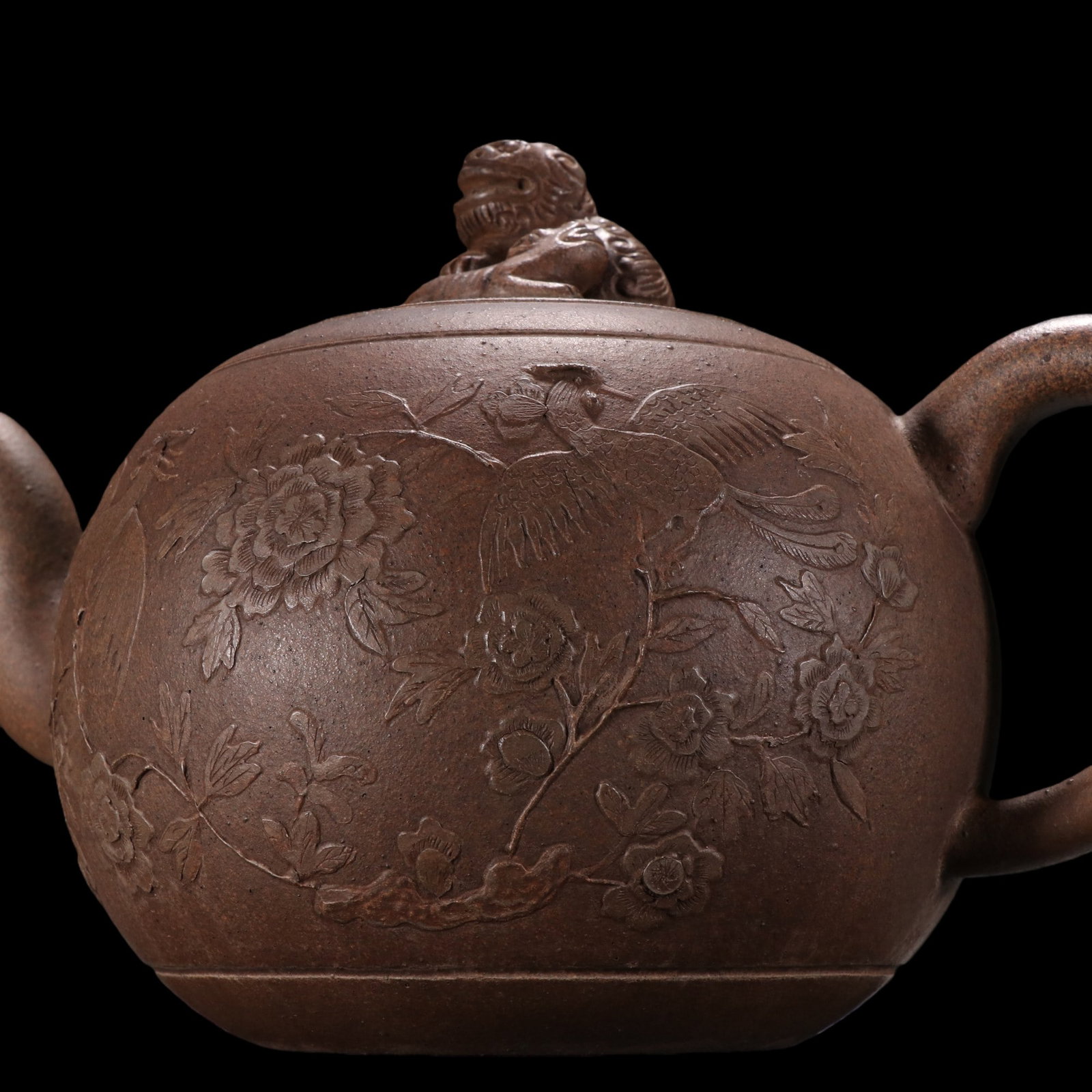 An Exquisite Purple Sands Flower Pattern Phoenix Pattern Teapot - 2