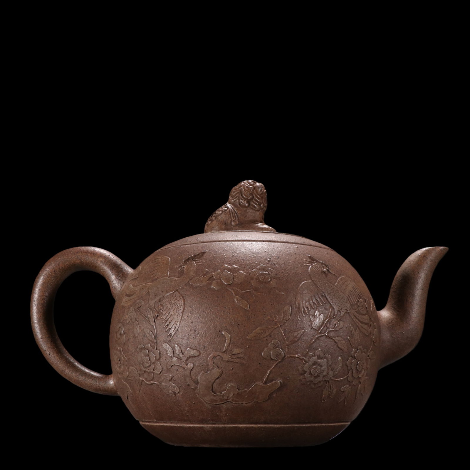 An Exquisite Purple Sands Flower Pattern Phoenix Pattern Teapot - 4
