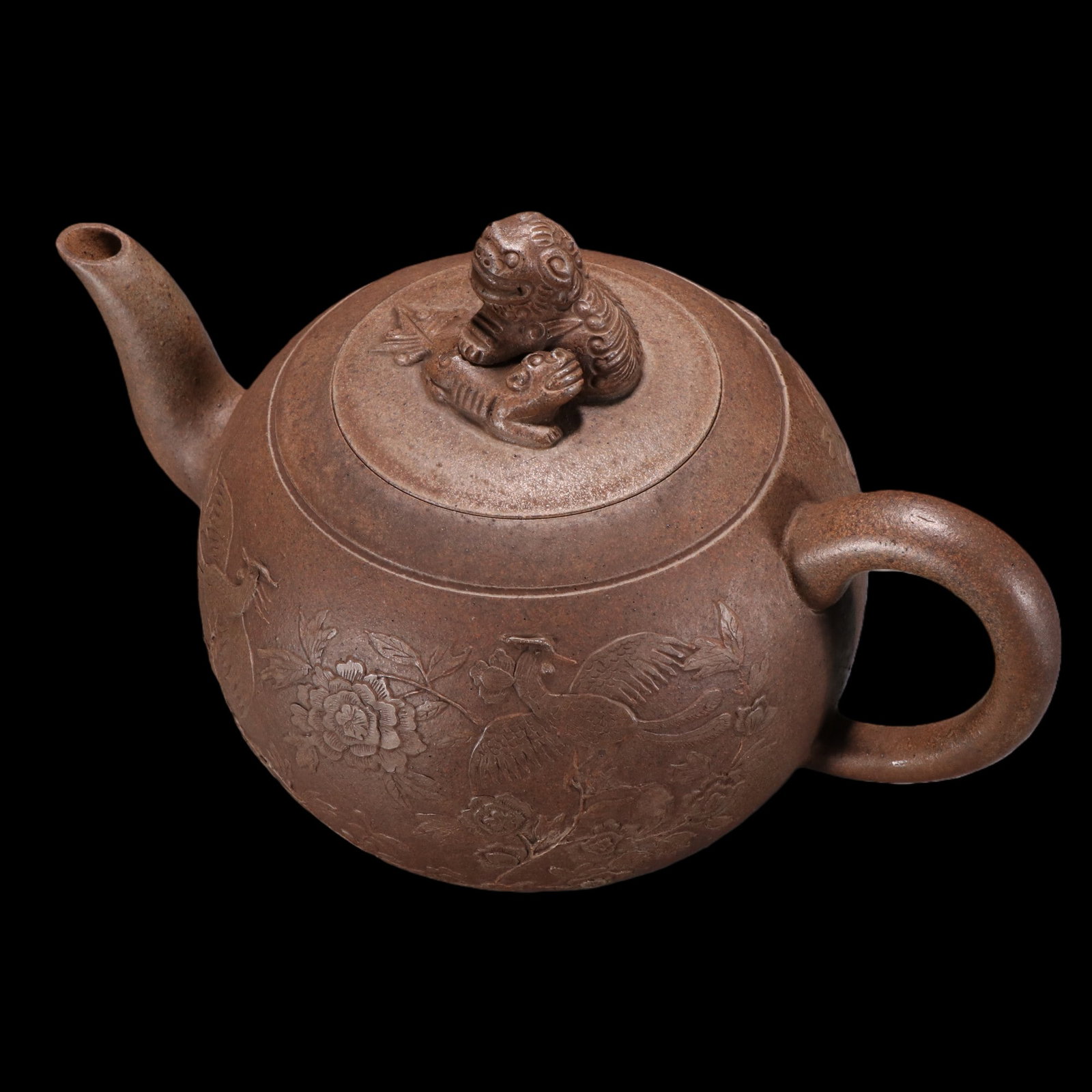 An Exquisite Purple Sands Flower Pattern Phoenix Pattern Teapot - 6