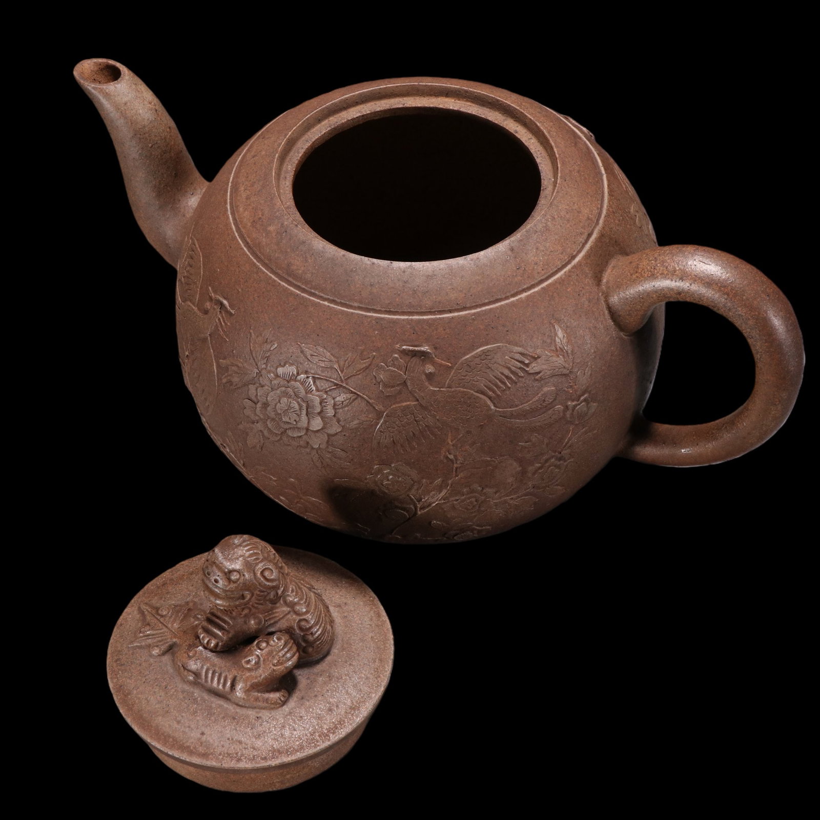 An Exquisite Purple Sands Flower Pattern Phoenix Pattern Teapot - 8