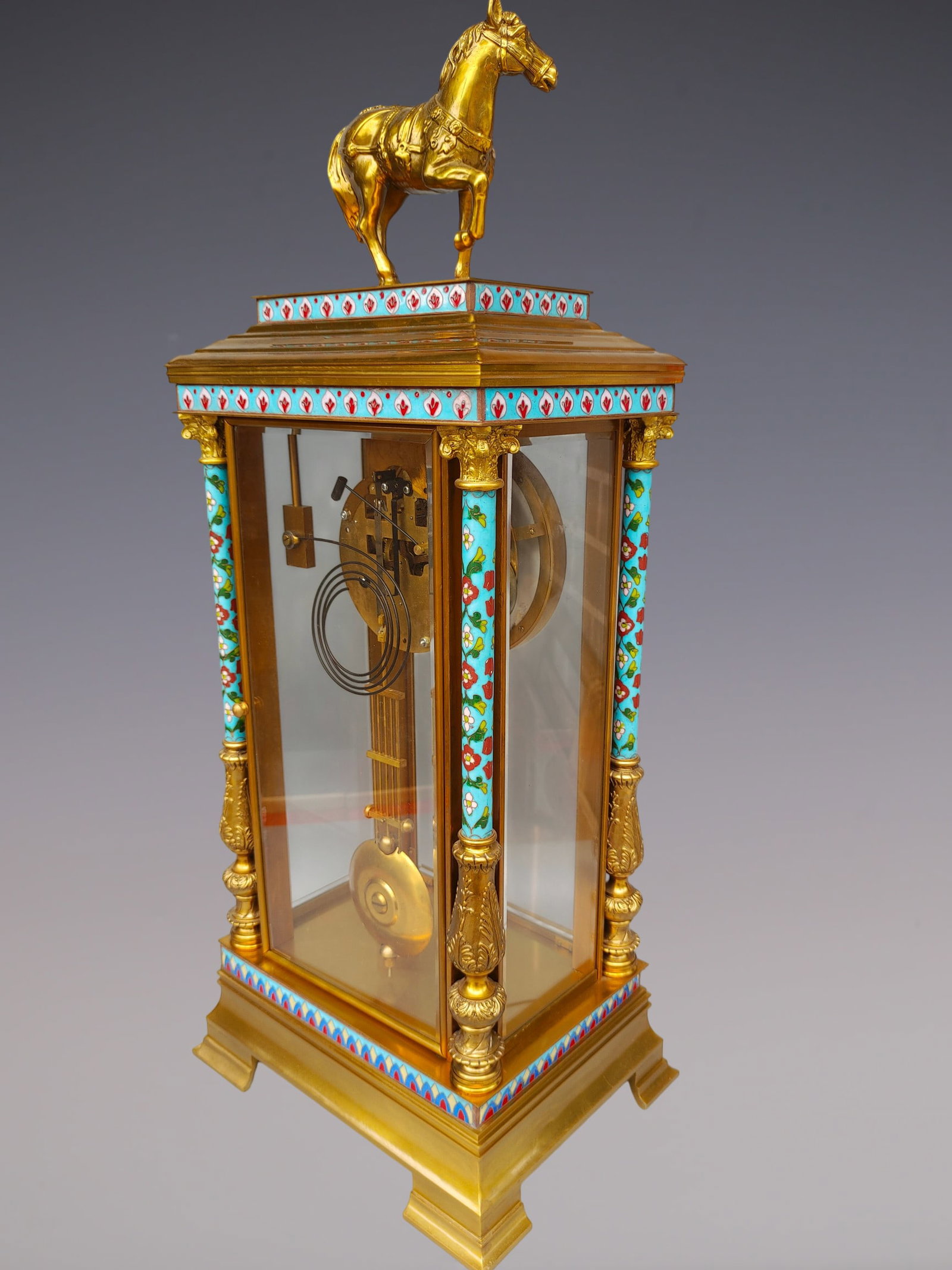 An Exquisite Gilt Bronze Lotus Pattern Clock - 4