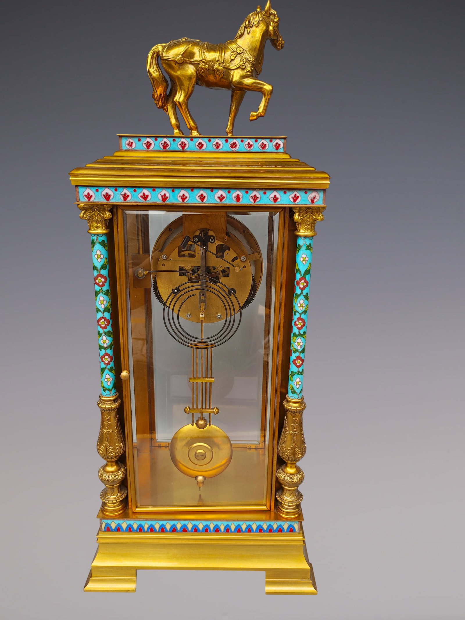 An Exquisite Gilt Bronze Lotus Pattern Clock - 5
