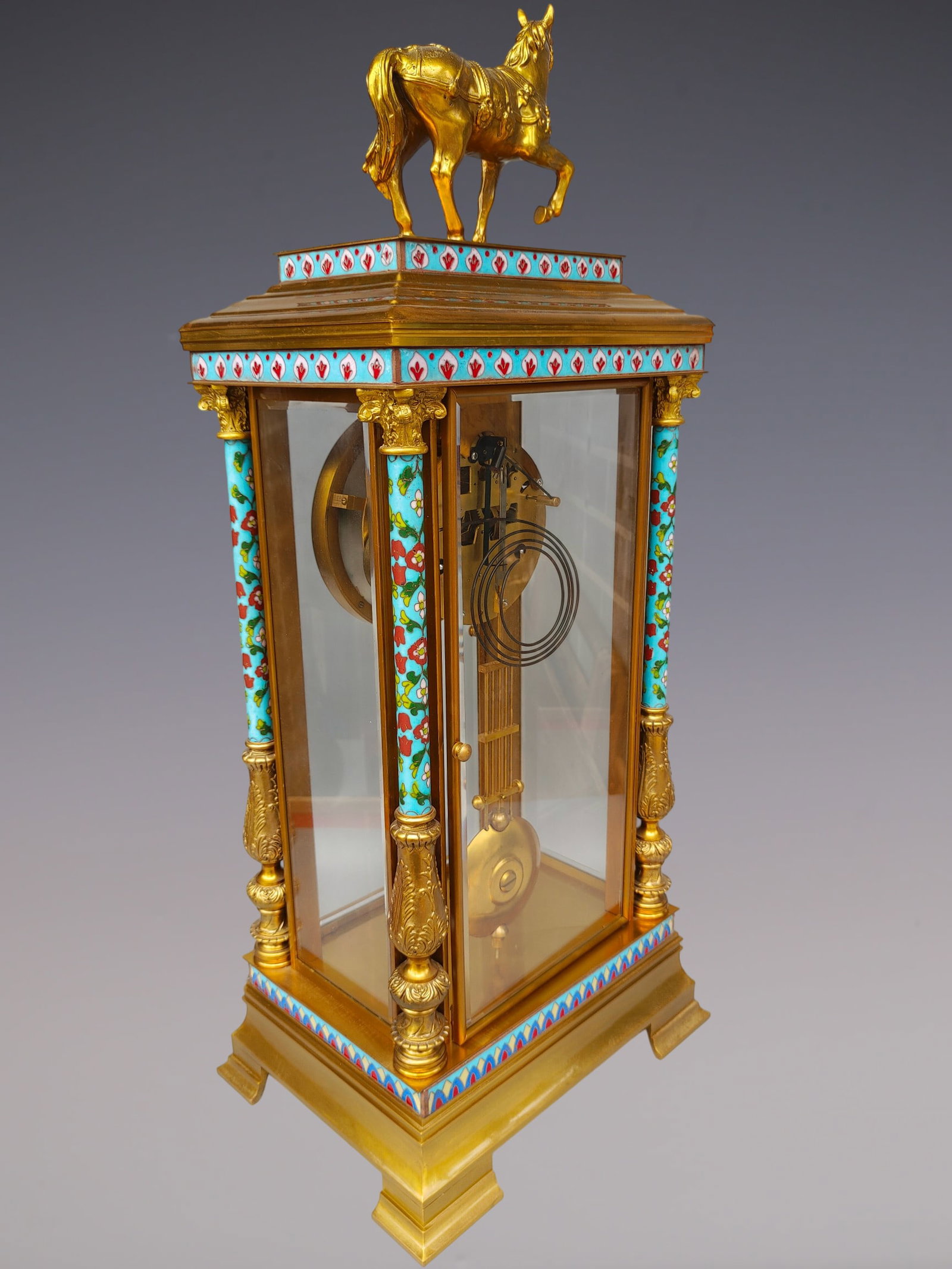 An Exquisite Gilt Bronze Lotus Pattern Clock - 6