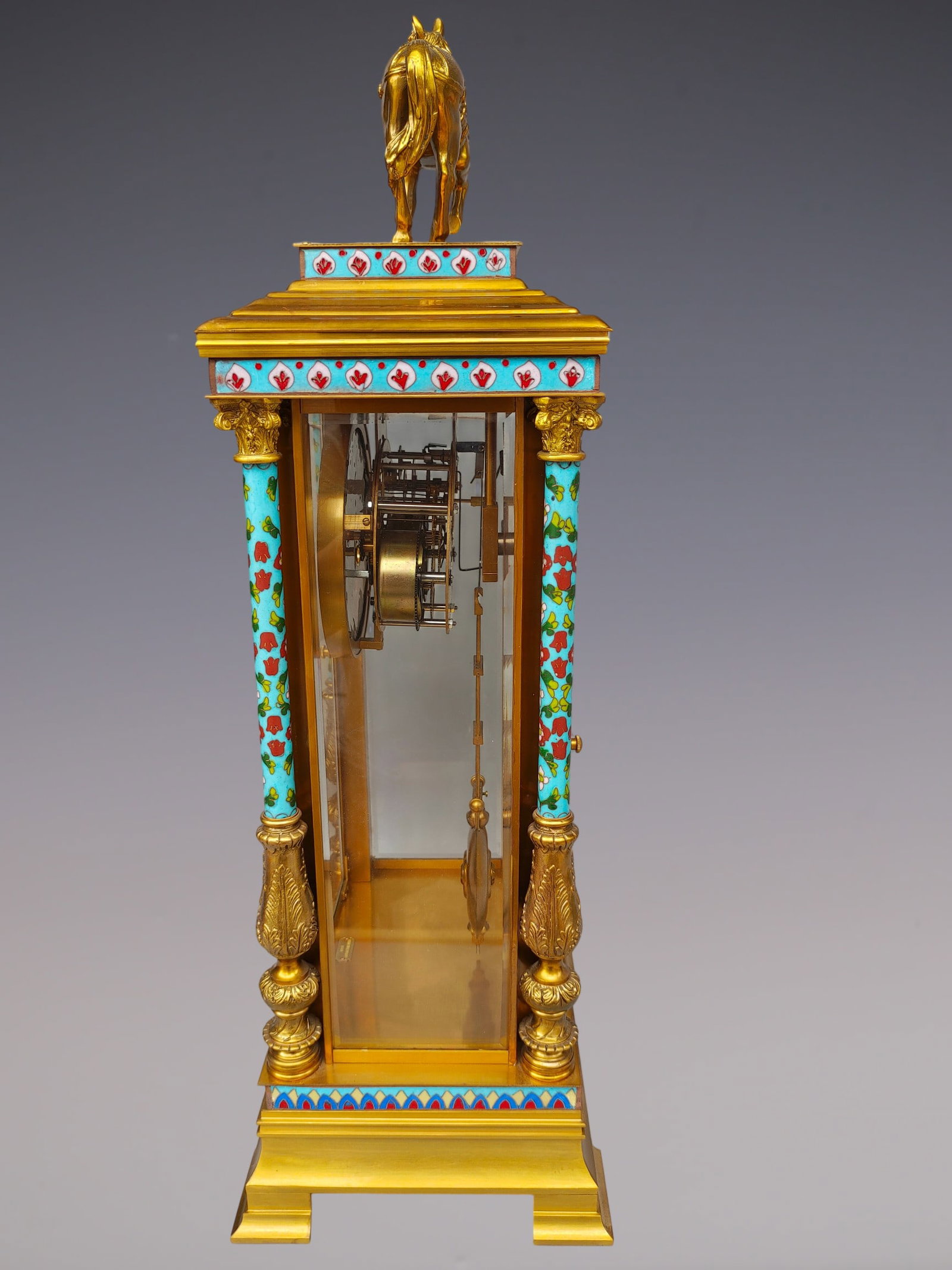 An Exquisite Gilt Bronze Lotus Pattern Clock - 7