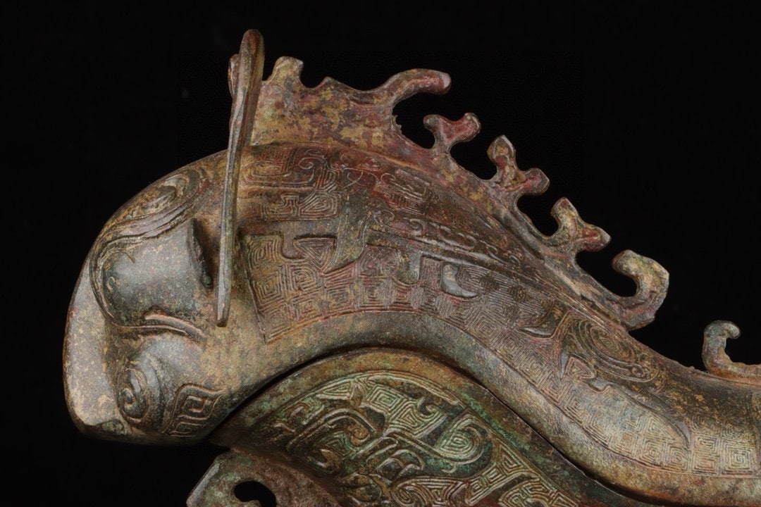 An Exquisite Bronze Beast-Face Pattern Auspicious Beast-Shaped Ewer - 2