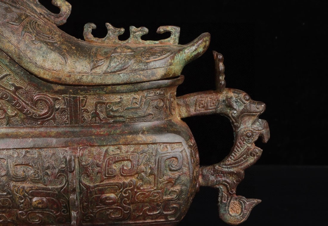 An Exquisite Bronze Beast-Face Pattern Auspicious Beast-Shaped Ewer - 3