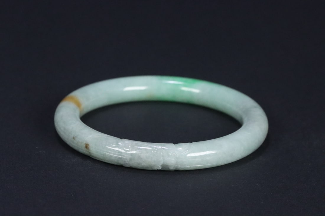 An Exquisite Jadeite Dragon Pattern Bracelets - 5