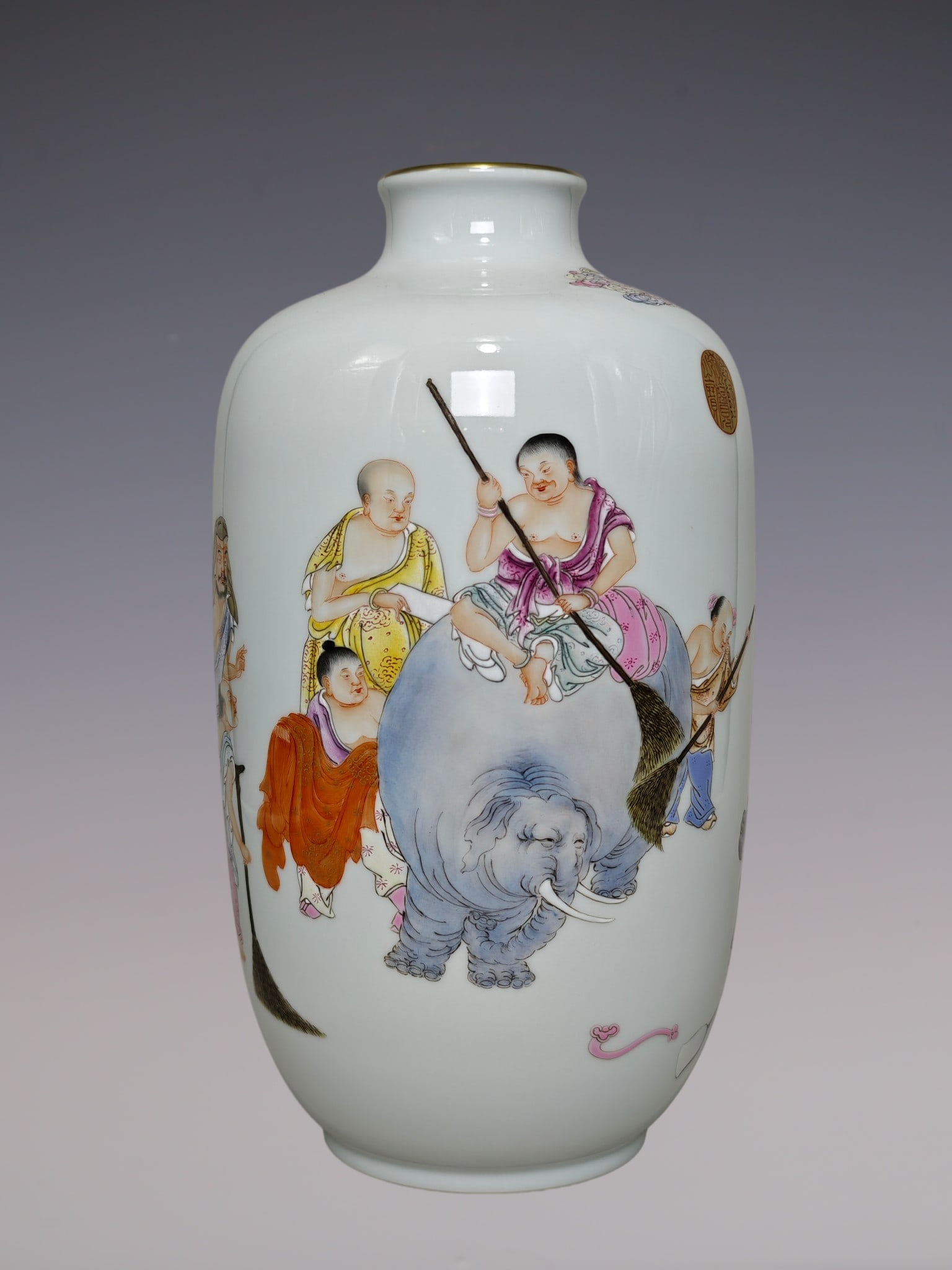 An Exquisite Famille-Rose Character and Story Pattern Jar (1 of 9)
