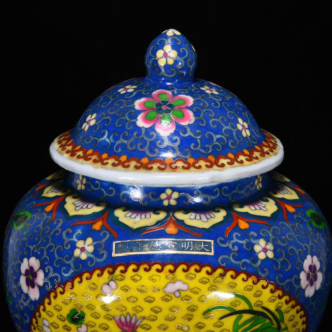 An Exquisite Enamel Flower and Bird Pattern Jar - 4