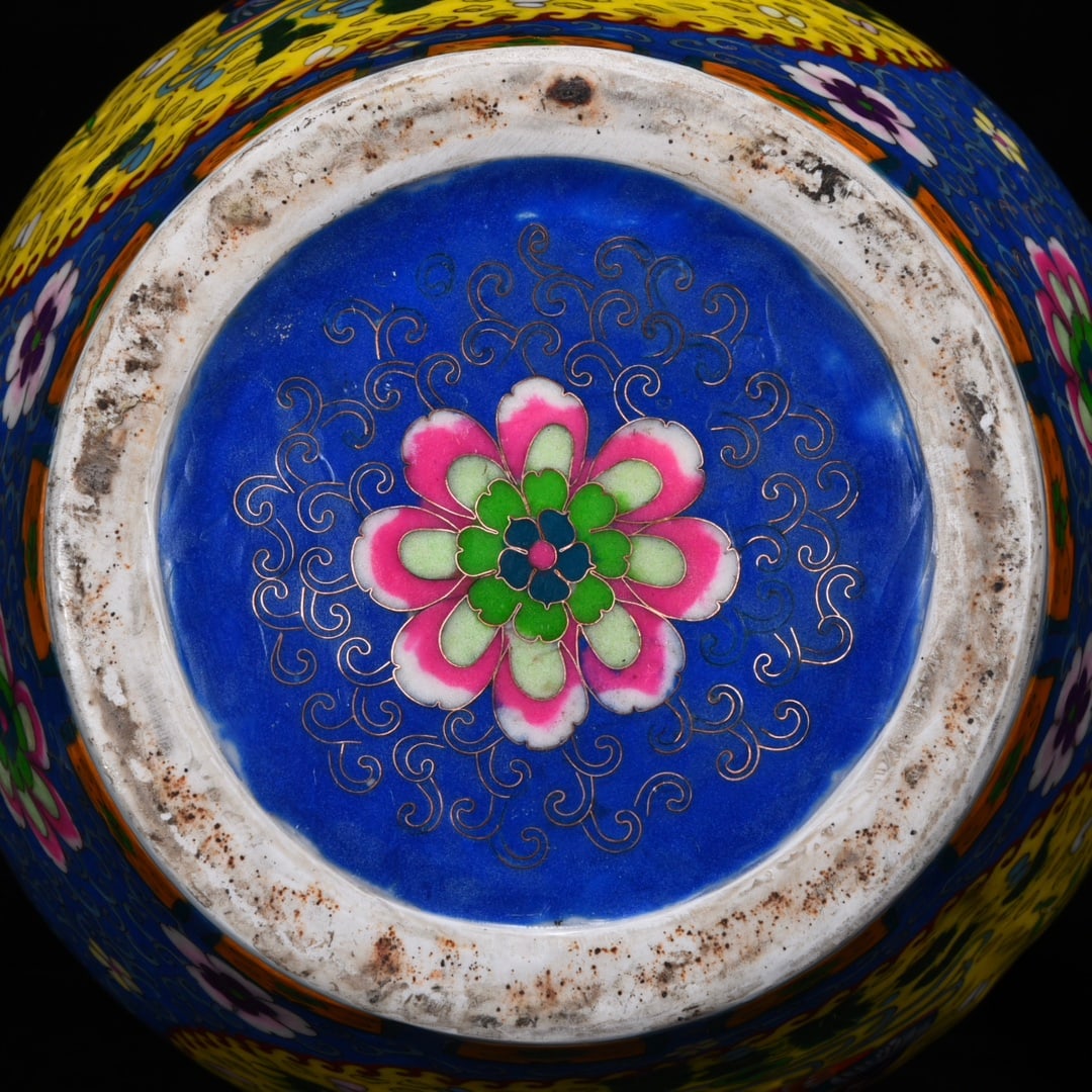 An Exquisite Enamel Flower and Bird Pattern Jar - 9