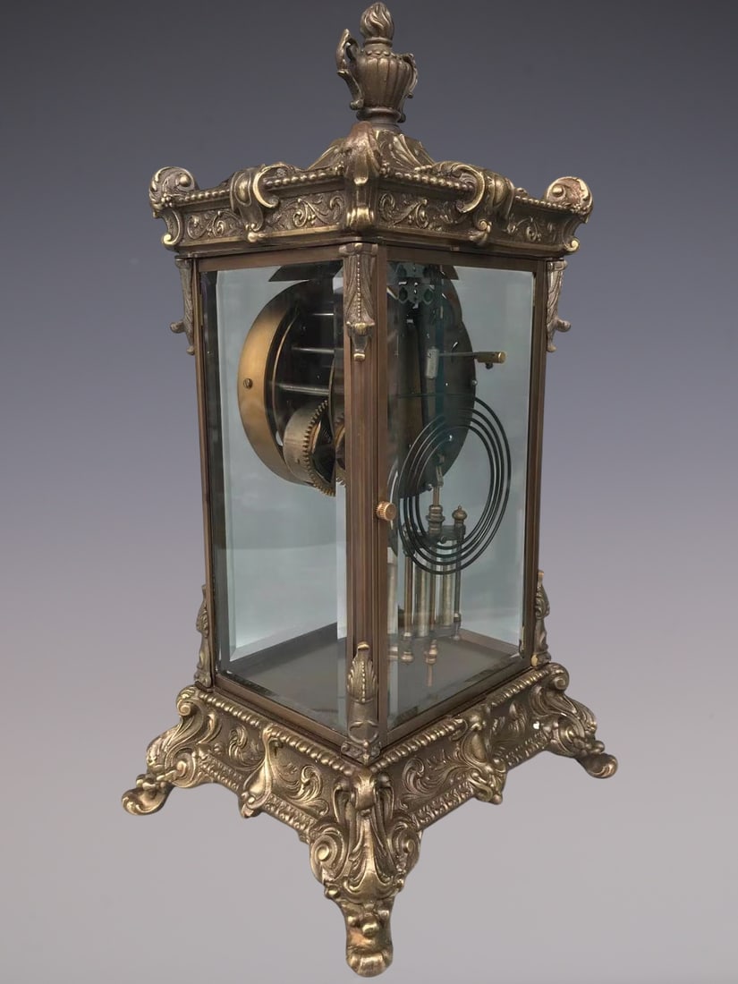 An Exquisite Bronze Lotus Pattern Clock - 5