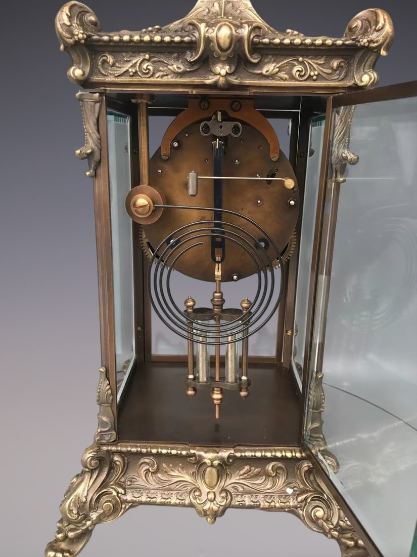 An Exquisite Bronze Lotus Pattern Clock - 8