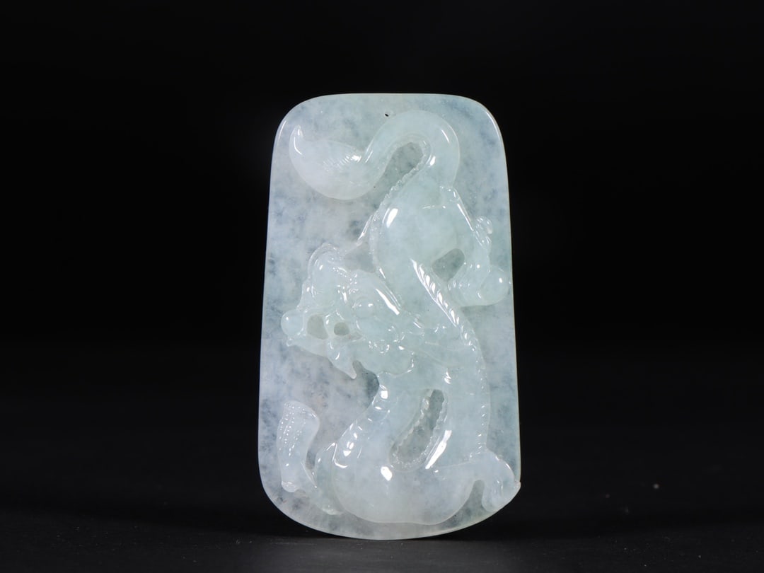 An Exquisite Jadeite Dragon Pattern Brand - 2