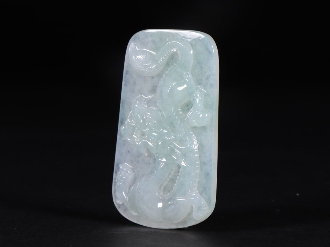 An Exquisite Jadeite Dragon Pattern Brand - 4