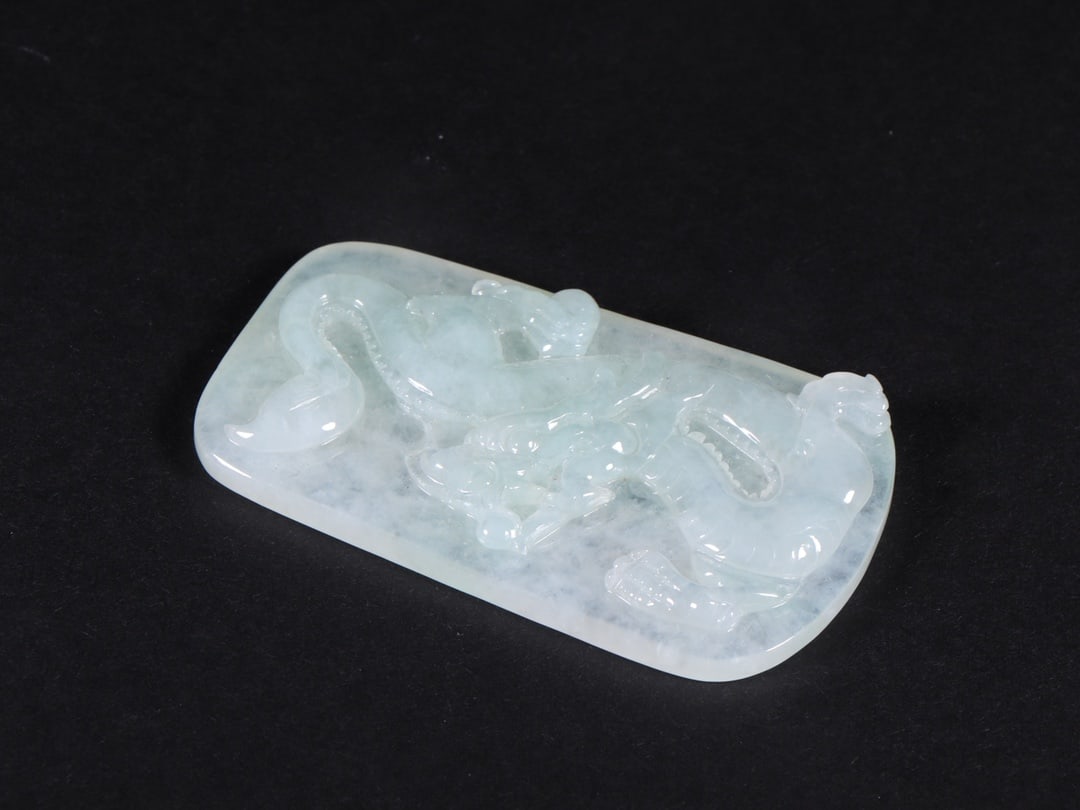 An Exquisite Jadeite Dragon Pattern Brand - 8