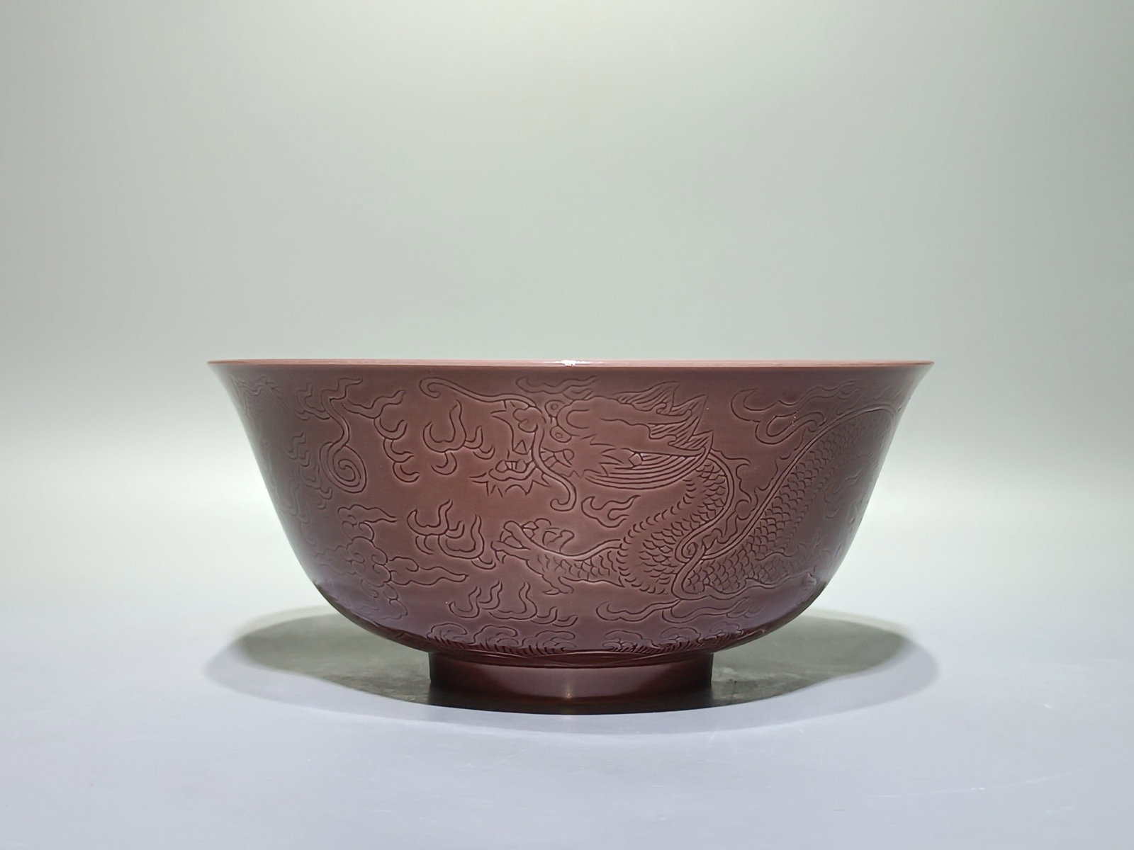 An Exquisite Purple Glazed Dragon Pattern Bowl - 3