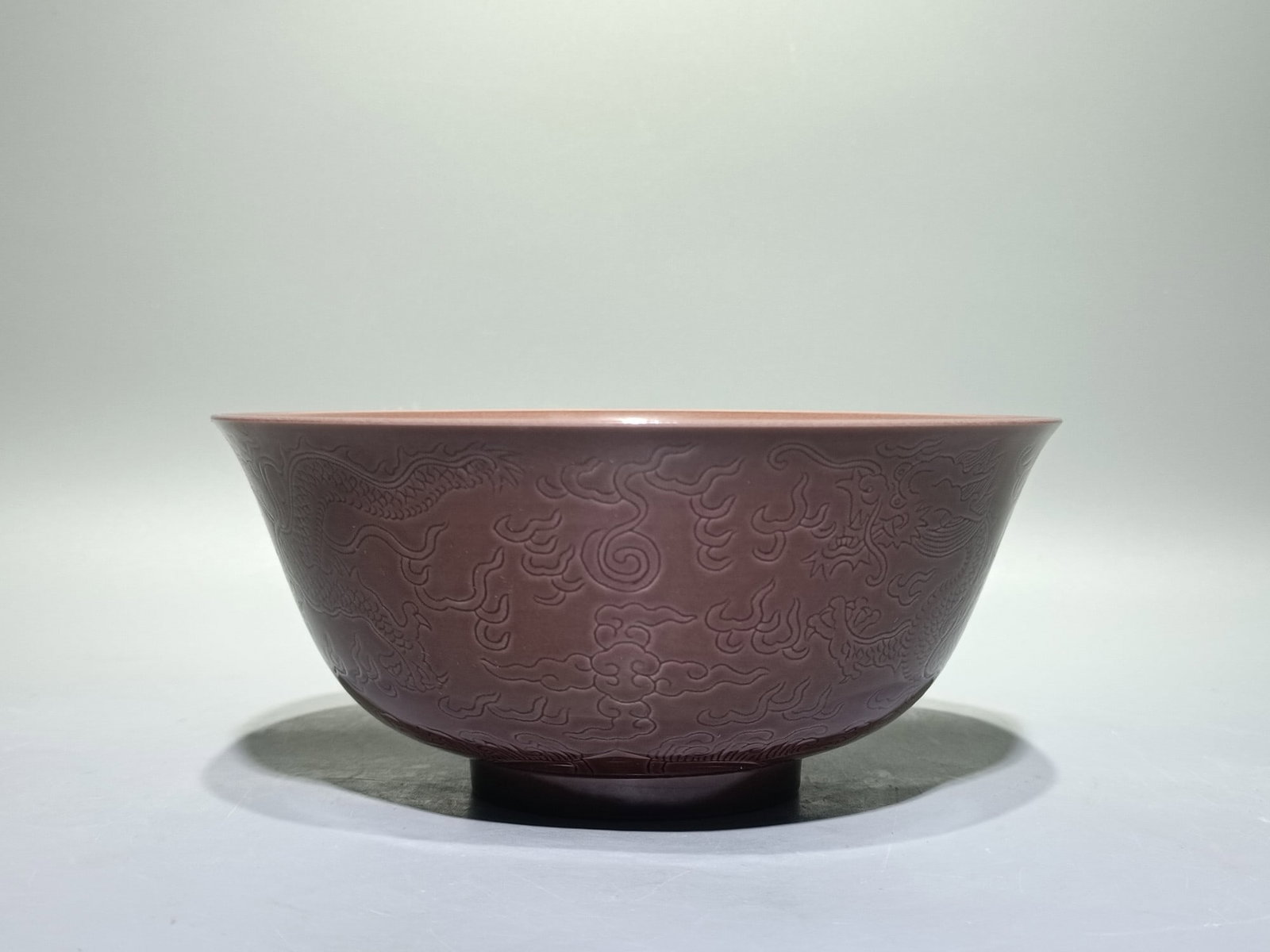 An Exquisite Purple Glazed Dragon Pattern Bowl - 6
