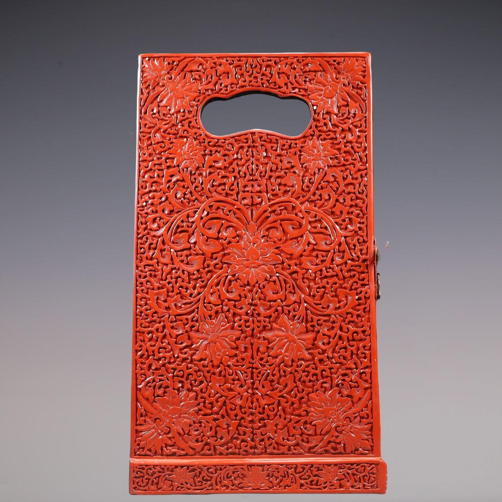 A Exquisite Carved Red Lacquer Flower and Fruit Pattern Landscape Pattern Box - 7