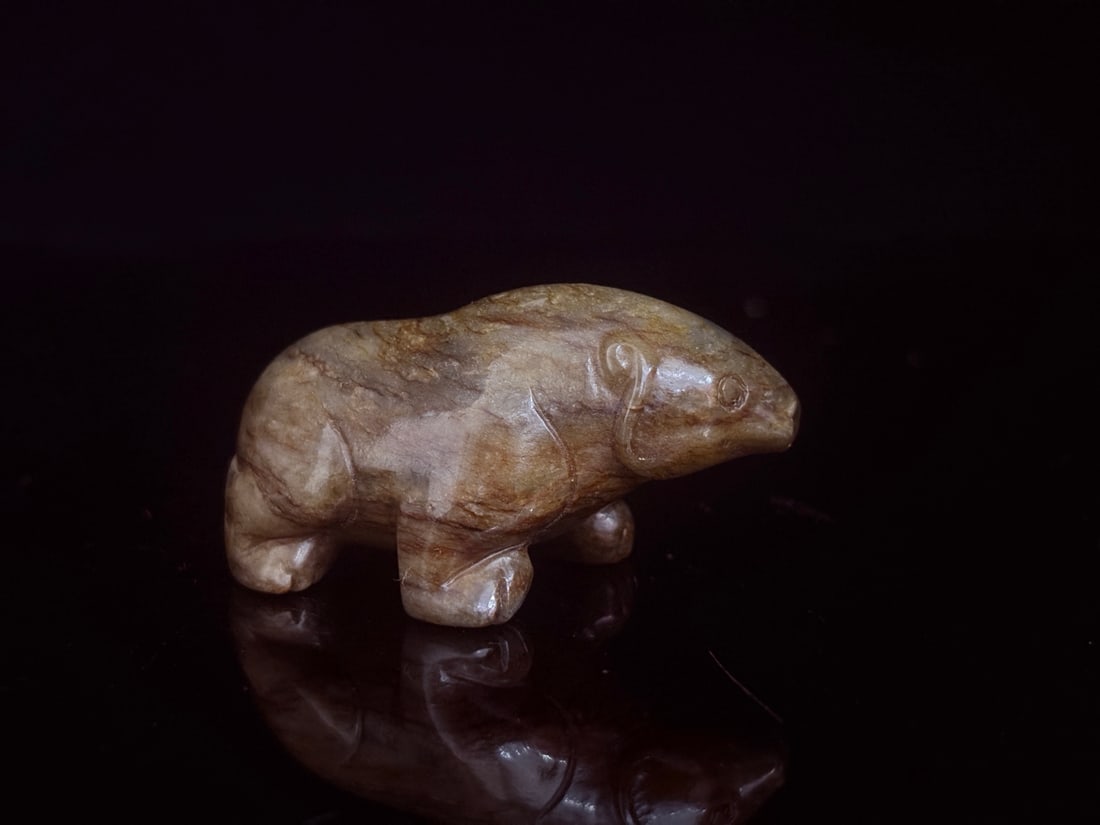 An Exquisite White Jade Bear - 2