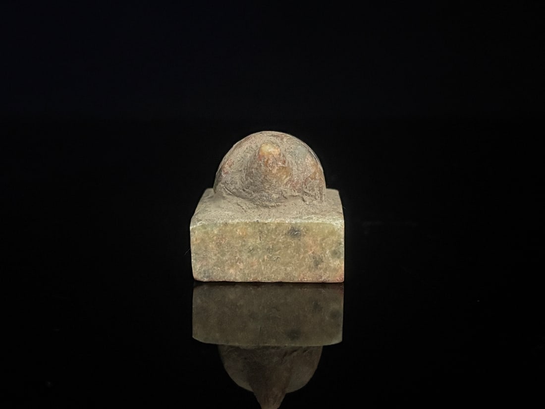An Exquisite White Jade Turtle Seal - 2