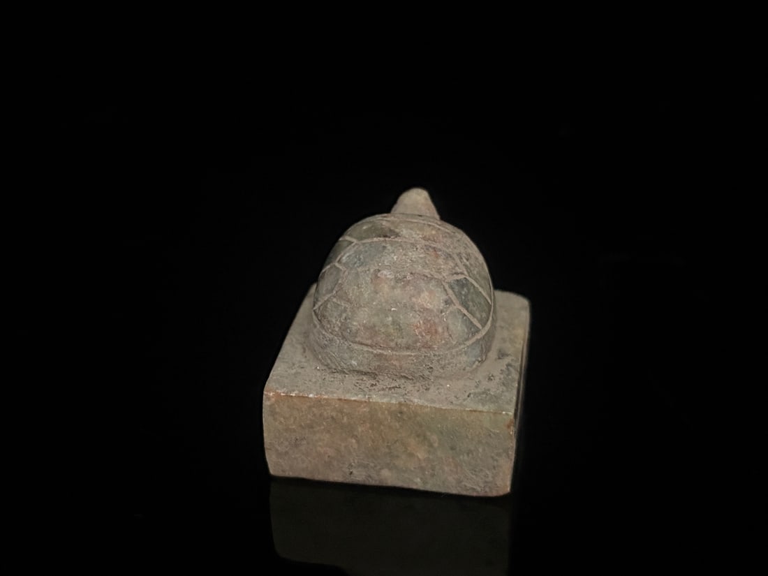 An Exquisite White Jade Turtle Seal - 4