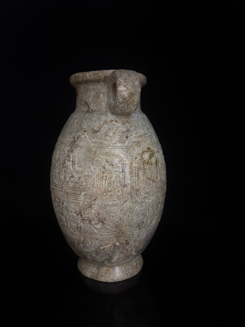 An Exquisite White Jade Phoenix Pattern Jar - 4