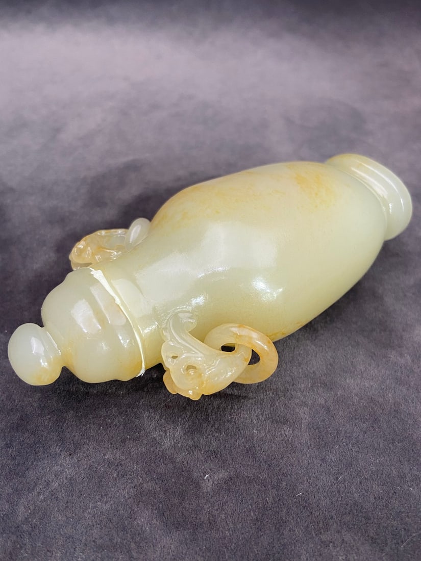 An Exquisite White Jade Double-Ears Vase - 6