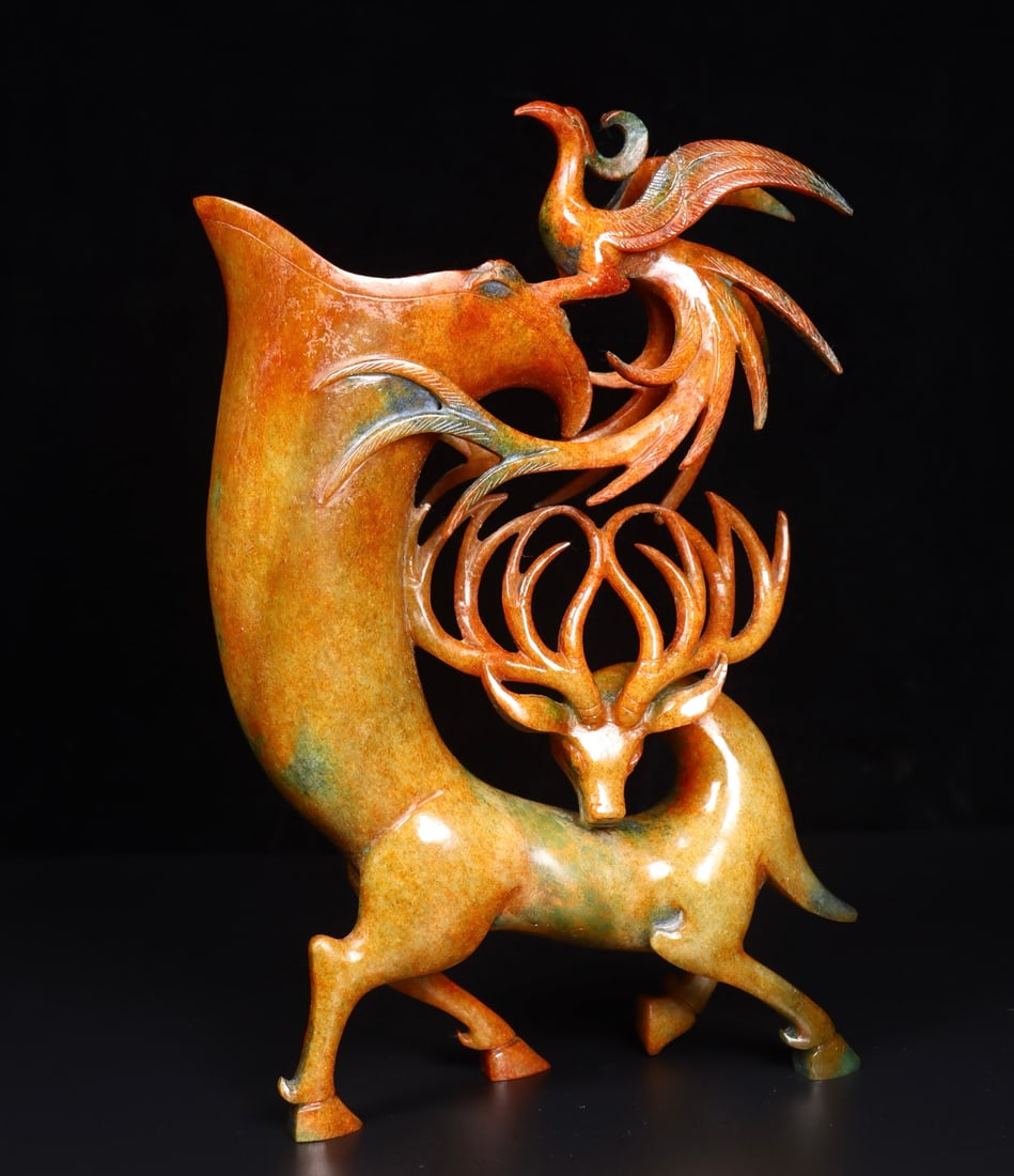 A Exquisite Hotan Jade Deer Cup - 2