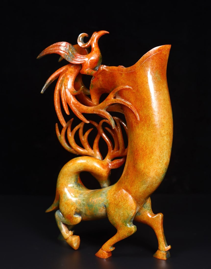 A Exquisite Hotan Jade Deer Cup - 6