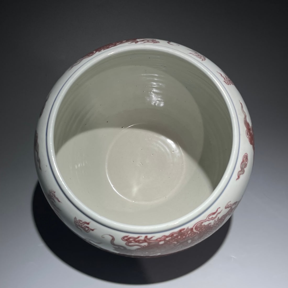 A Exquisite Underglaze-Red Dragon Pattern Vat - 6