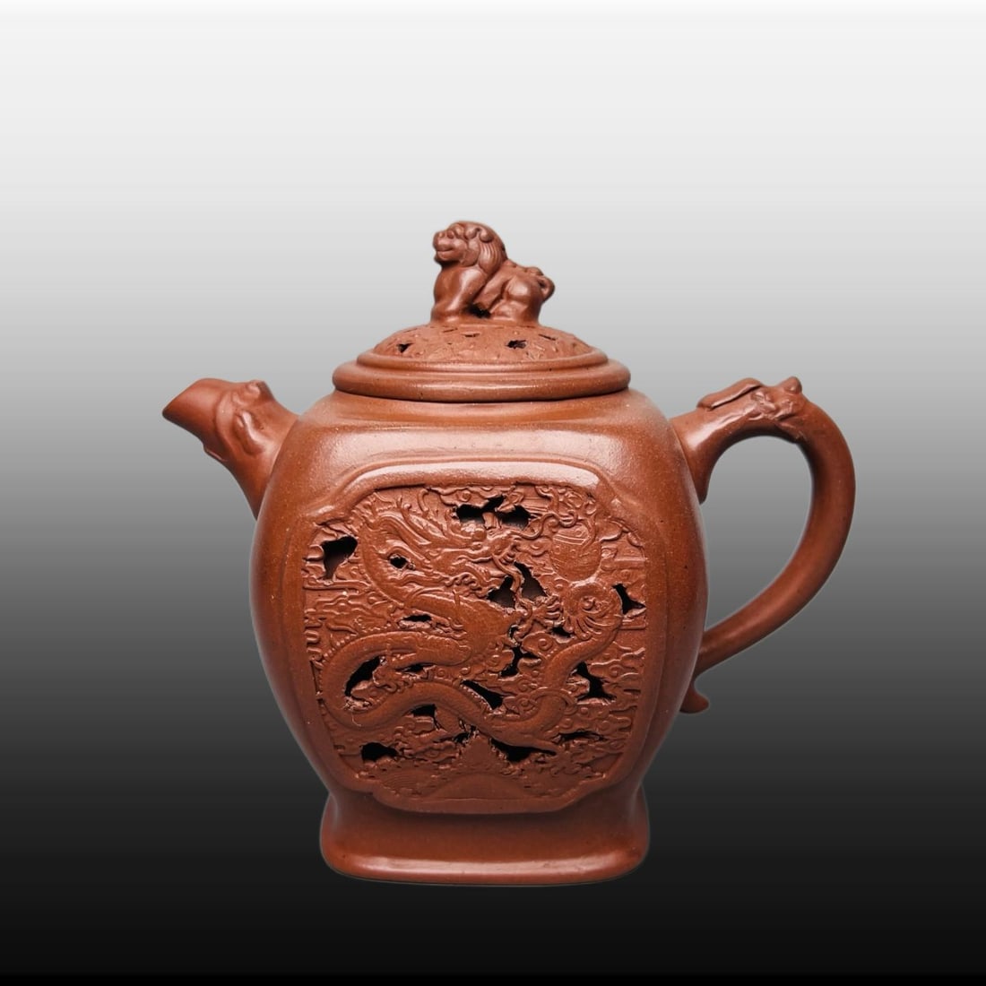 A Exquisite Purple Sands Dragon Pattern Teapot (1 of 6)