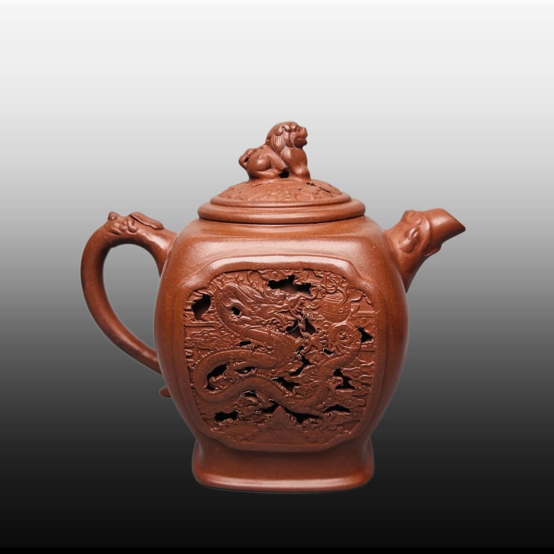 A Exquisite Purple Sands Dragon Pattern Teapot - 2