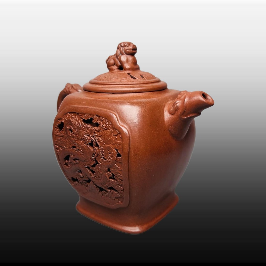 A Exquisite Purple Sands Dragon Pattern Teapot - 3