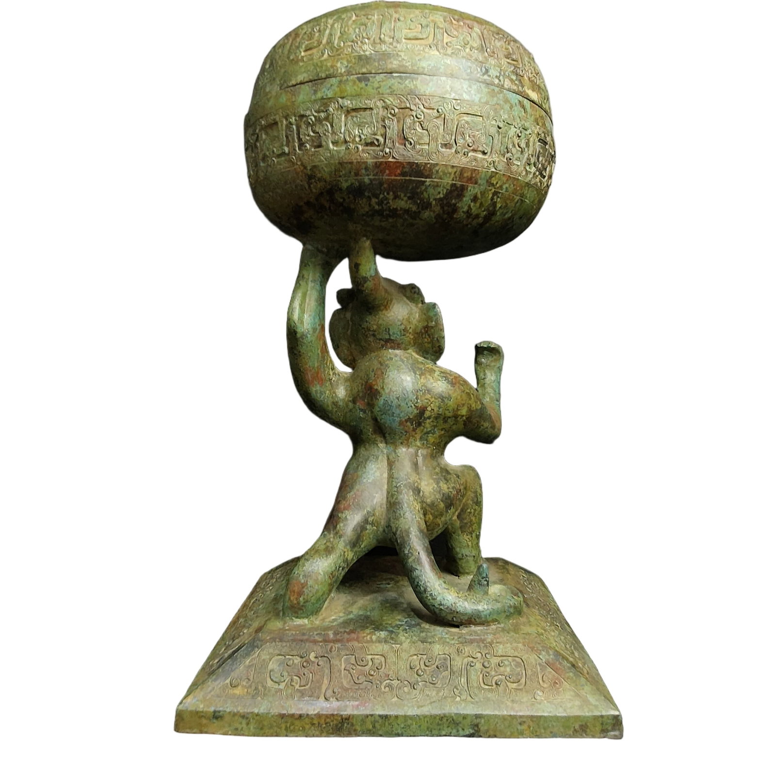 A Exquisite Bronze Bear Feet Jar - 2