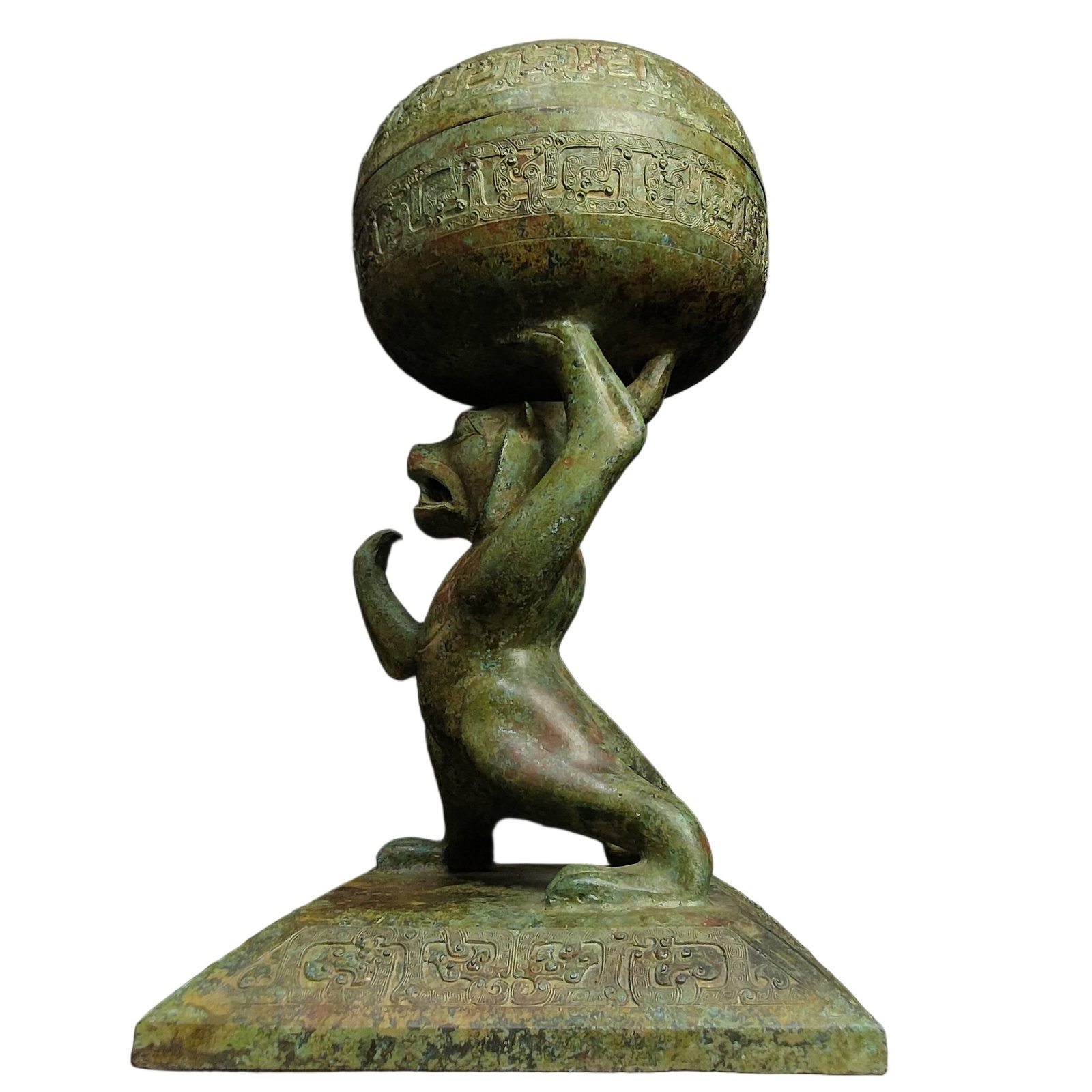 A Exquisite Bronze Bear Feet Jar - 4